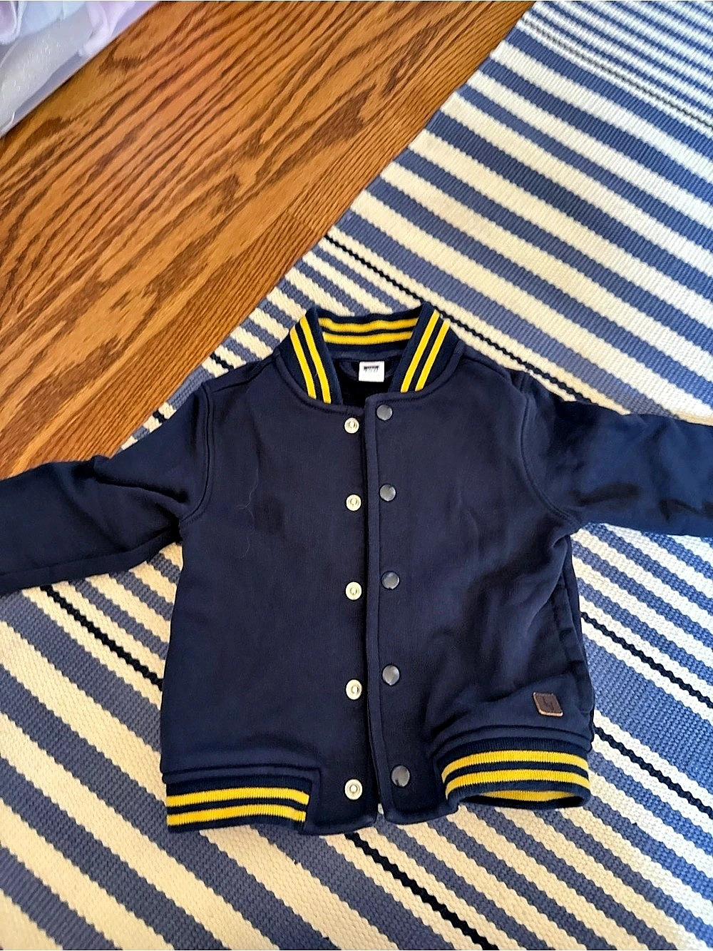 JANIE and Jack Varsity Jacket in Blue & Yellow